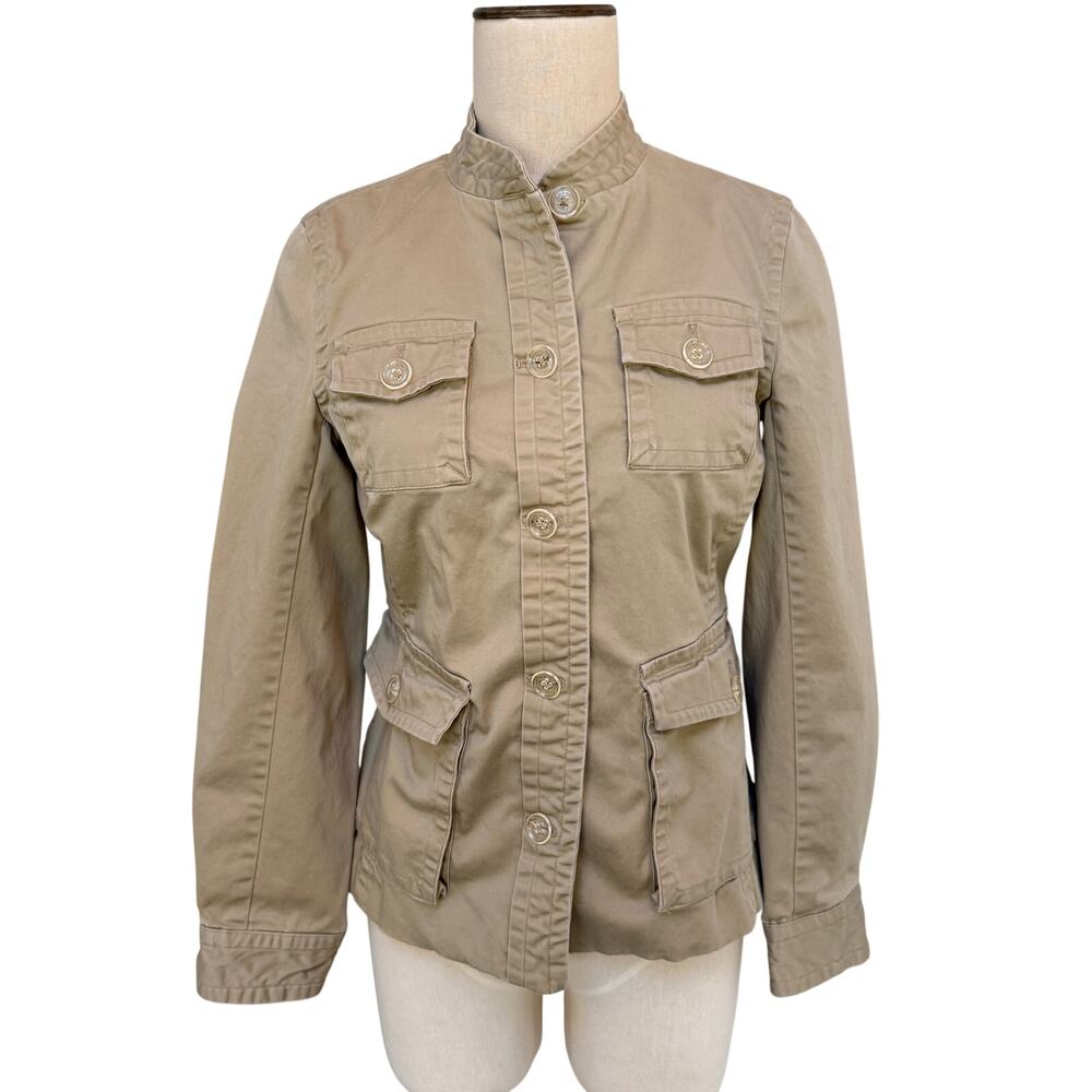 Isaac Mizrahi for Target Khaki Tan Military Cargo Safari Jacket Small